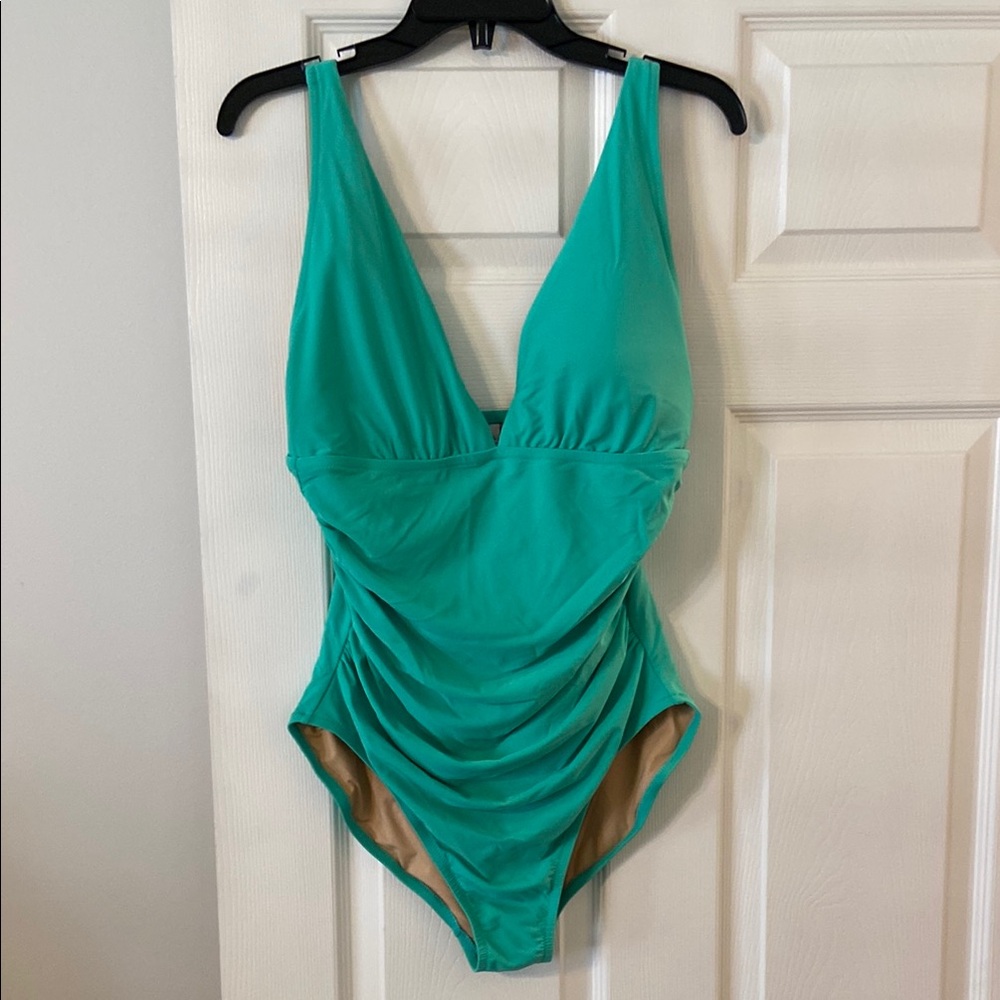 J.Crew size L Swim one piece  Swimsuit BNWOT see all photos color green